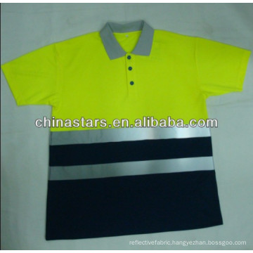 short sleeve high visibility reflective polo shirt